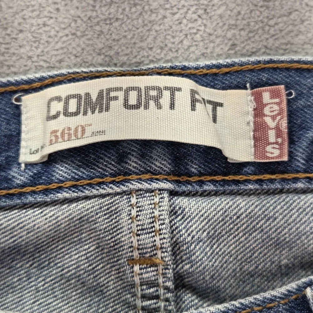 Levis‎ 560 Jeans Mens Medium Wash Blue Denim Relaxed Tapered Zip Fly Fits 30x28